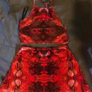 velvet liberated hearts set - red.